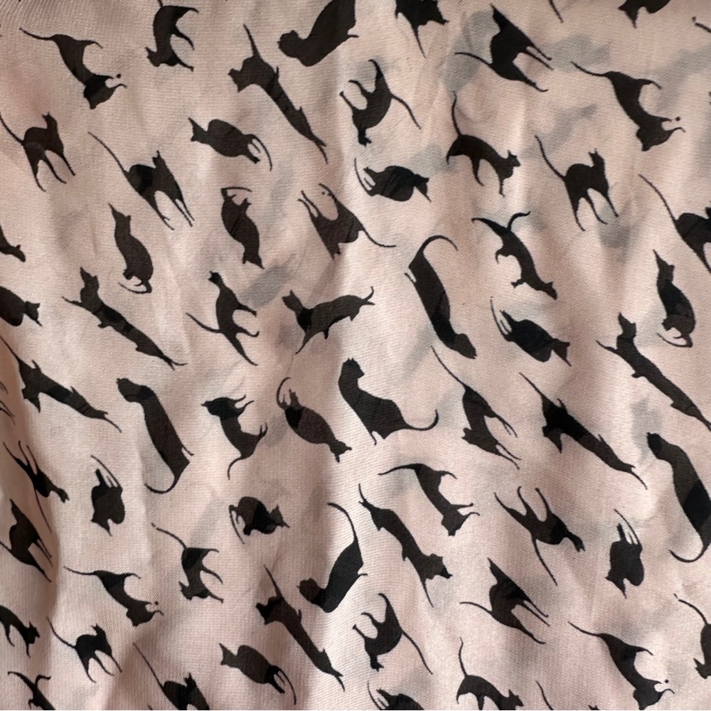 Pink Cat Print Scarf Y2K Coquette Indie Kawaii Soft Girl Hair Neck Scarf 66”x23”